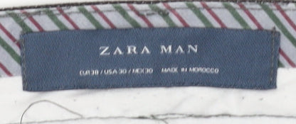 Zara Men's Black Slim Fit Chino Trousers - Size 30