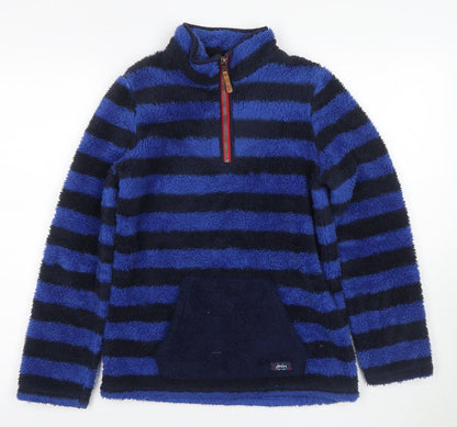 Joules Boys Blue Striped Pullover Hoodie 11-12 Years