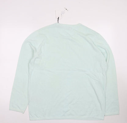 Jack & Jones Green Pullover Men Jumper 2XL, Cotton Knit