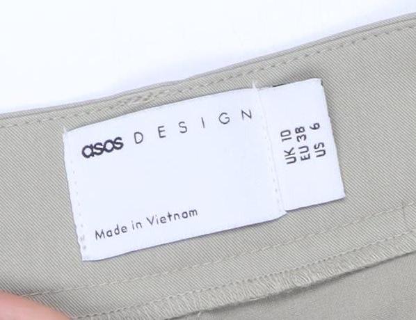 Womens UK Size 10 ASOS DESIGN Regular Fit Business Casual Beige Trousers