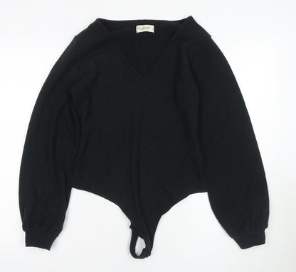 Abercrombie & Fitch Women's Black Bodysuit L V-Neck