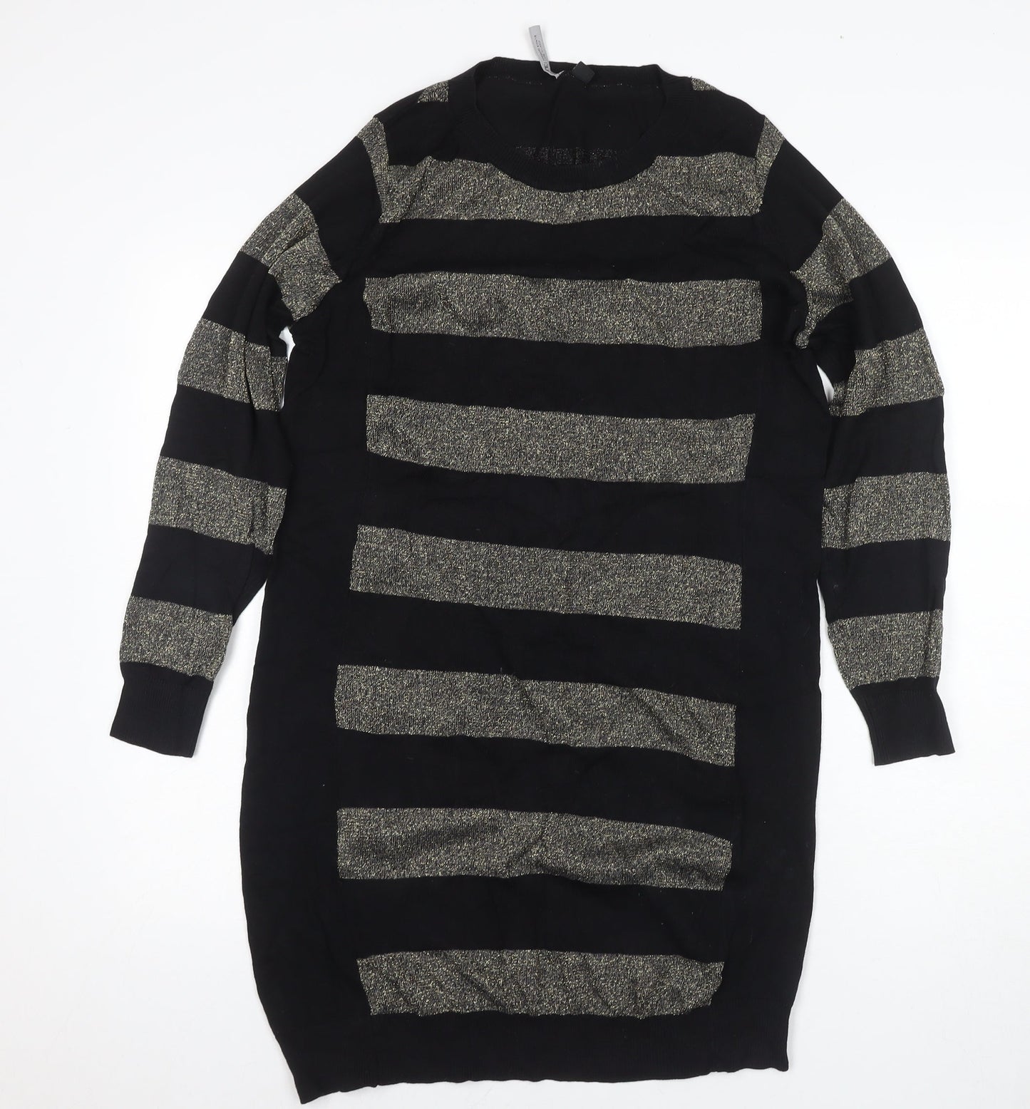 Capsule Women's Black Striped Jumper Dress Size 12