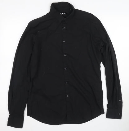 Mens UK Collar Size S DKNY Smart Black  Dress Shirt