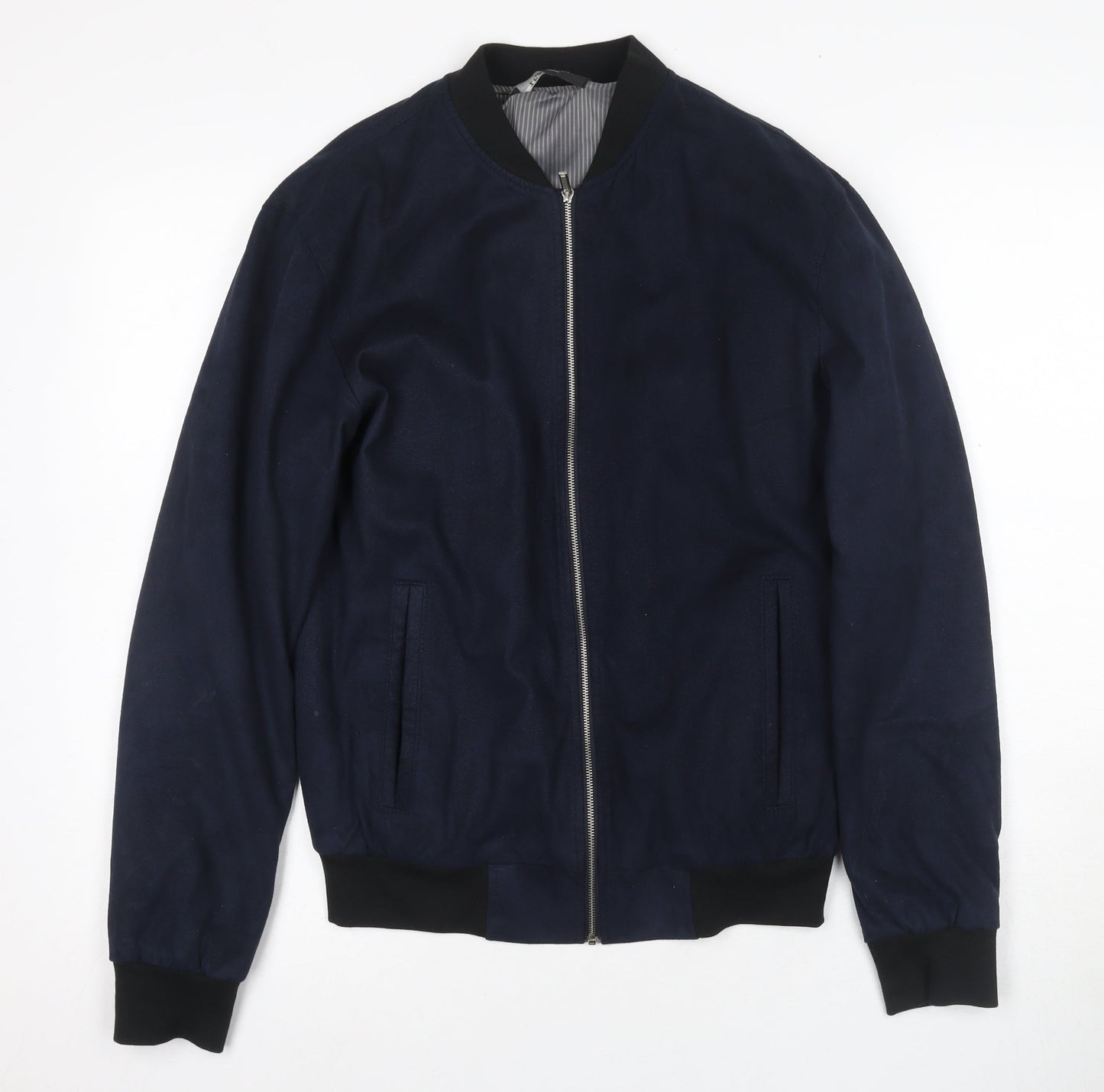 Zara Man Blue Bomber Jacket, Men's Small, Regular Fit