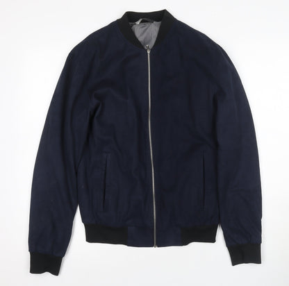 Zara Man Blue Bomber Jacket, Men's Small, Regular Fit