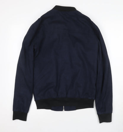 Zara Man Blue Bomber Jacket, Men's Small, Regular Fit