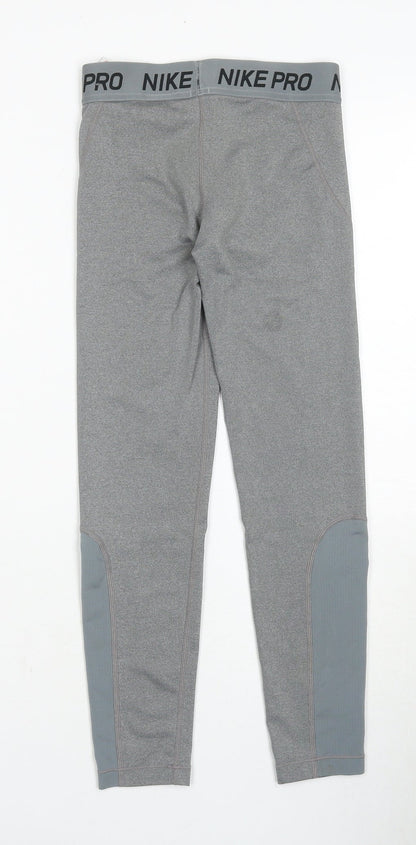 Nike Unisex Kids Grey Compression Leggings Size S for Running