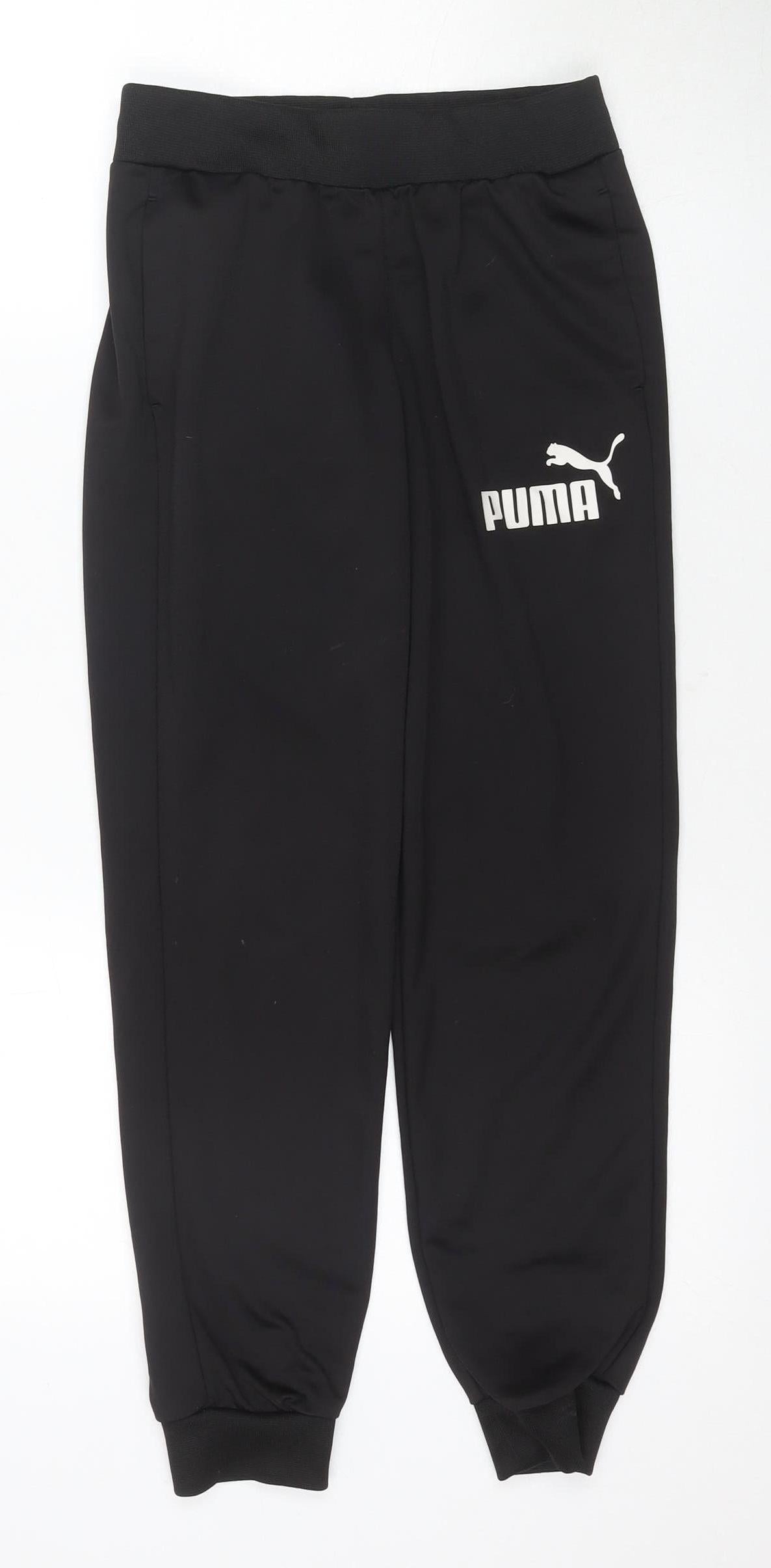 Puma Boys Black Joggers L Tapered Sports Trousers