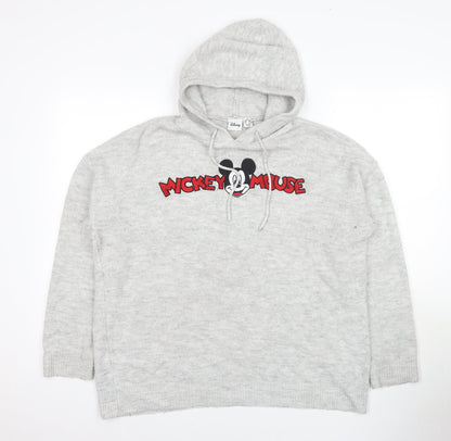 Womens UK Size M Disney Grey Hoodie Hoodie