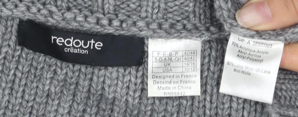Womens UK Size UK 14 La Redoute Grey Cardigan Jumper