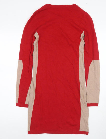 W118 by Walter Baker Women's XS Red Beige Shift Dress