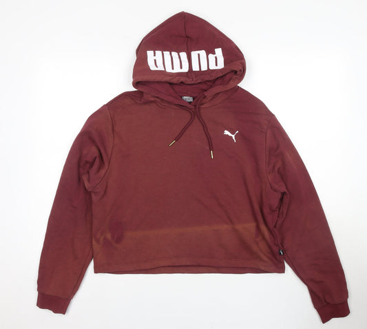 Puma Women's Red Pullover Hoodie, Size 14, Regular Fit, Sports