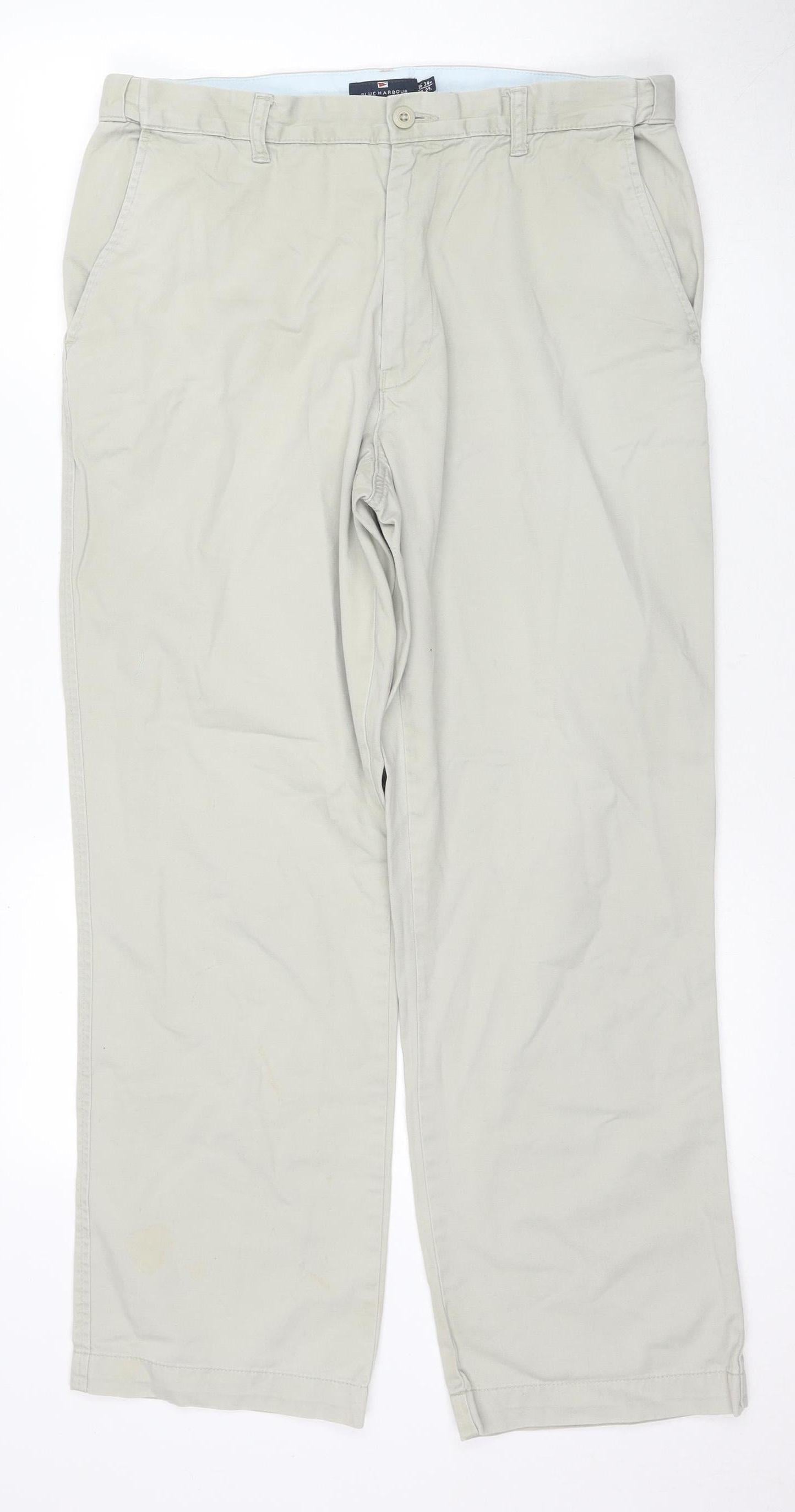 Marks and Spencer Men's Beige Chino Trousers 34W