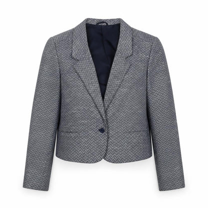 St Michael Grey Herringbone Blazer Women Size 12