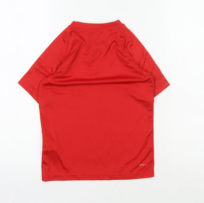 Adidas Boys Red T-Shirt, UK Size 7-8, Sports Jersey
