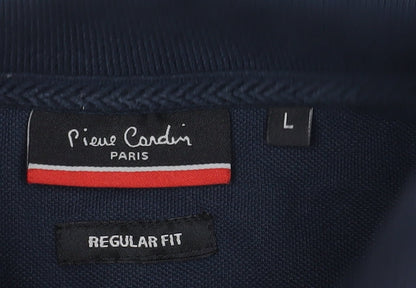 Pierre Cardin Men's Blue Cotton Polo Shirt L Regular Fit
