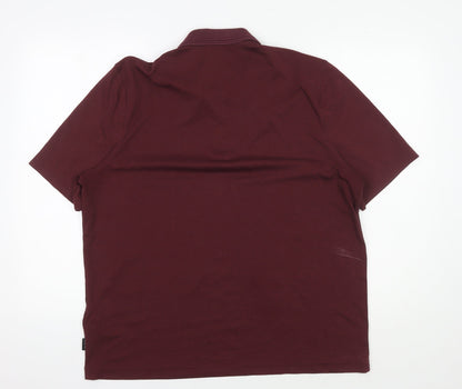 Ted Baker Men's Red Short Sleeve Polo, Size 6