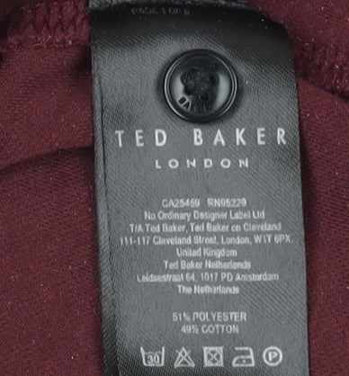 Ted Baker Men's Red Short Sleeve Polo, Size 6