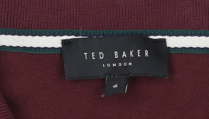 Ted Baker Men's Red Short Sleeve Polo, Size 6