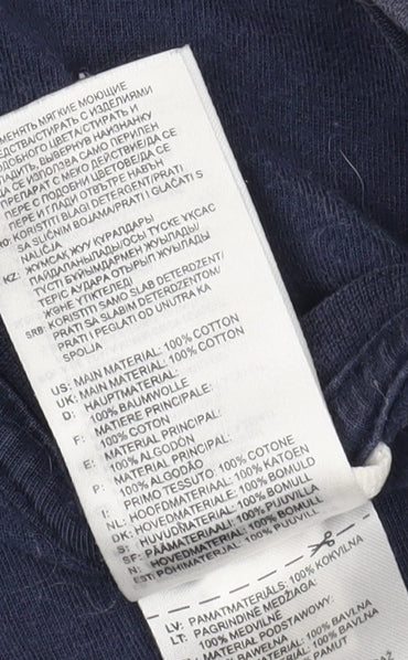 Adidas Men's XL Blue Cotton T-Shirt - Logo, Crew Neck