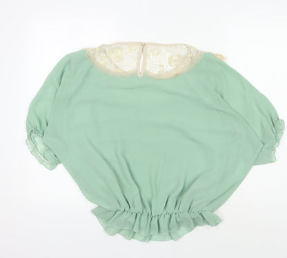 Womens UK Size One Size Mina UK Green Basic Blouse