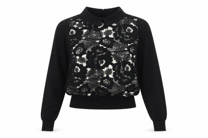 Womens UK Size M Oasis Black Cropped Blouse