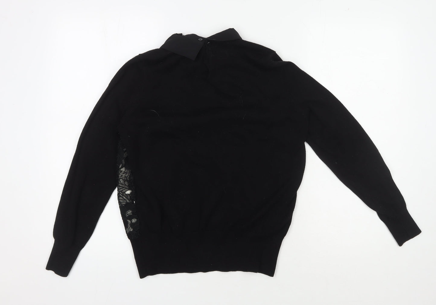Womens UK Size M Oasis Black Cropped Blouse