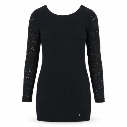 Superdry Women's Black Bodycon Lace Sleeve Dress M