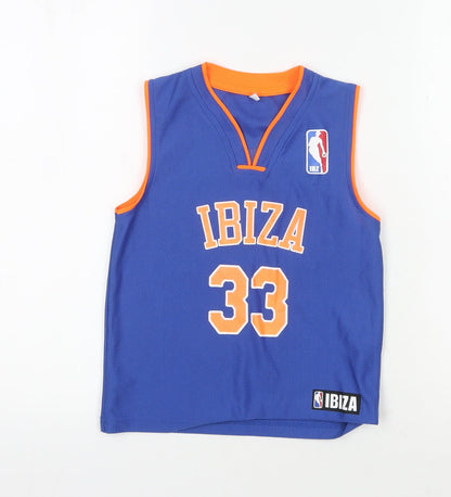 Esquesei Boys Blue Basketball Jersey Tank Top Size 10 Years