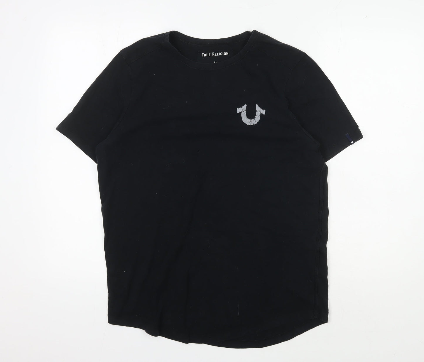 True Religion Men's Black Cotton Logo T-Shirt M