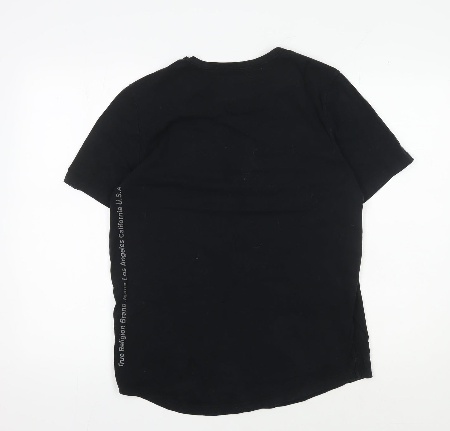 True Religion Men's Black Cotton Logo T-Shirt M