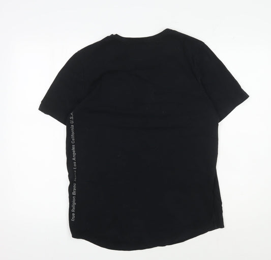 True Religion Men's Black Cotton Logo T-Shirt M