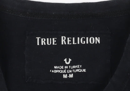 True Religion Men's Black Cotton Logo T-Shirt M