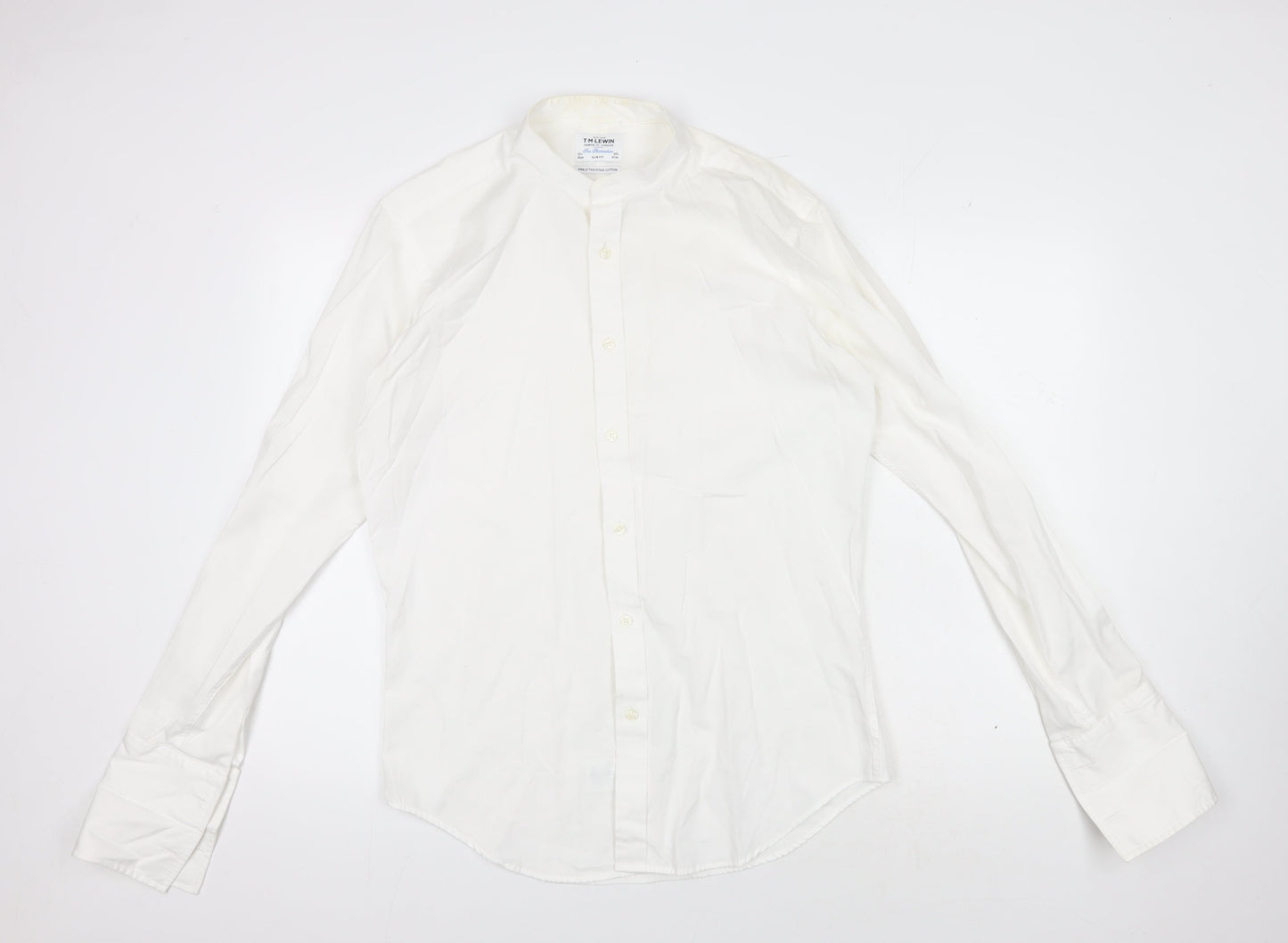 T.M. Lewin Men's White Slim Fit Dress Shirt, Size 15.5