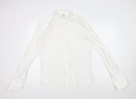 T.M. Lewin Men's White Slim Fit Dress Shirt, Size 15.5