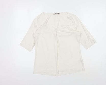 Womens UK Size 14 Marks and Spencer Ivory  T-Shirt