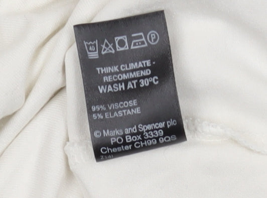 Womens UK Size 14 Marks and Spencer Ivory  T-Shirt