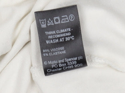 Womens UK Size 14 Marks and Spencer Ivory  T-Shirt