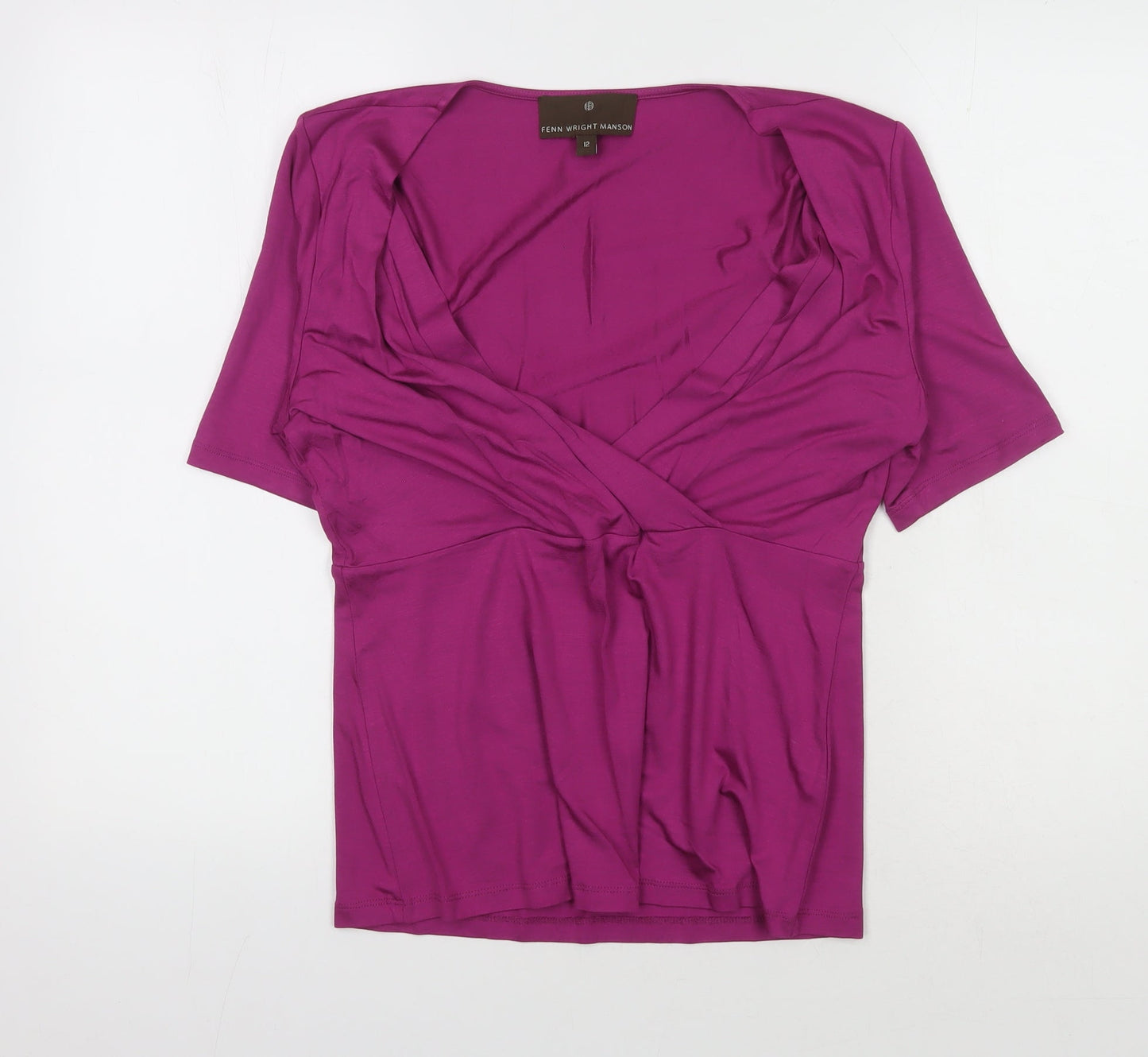 Fenn Wright Manson Women's Purple Wrap Blouse, Size 12