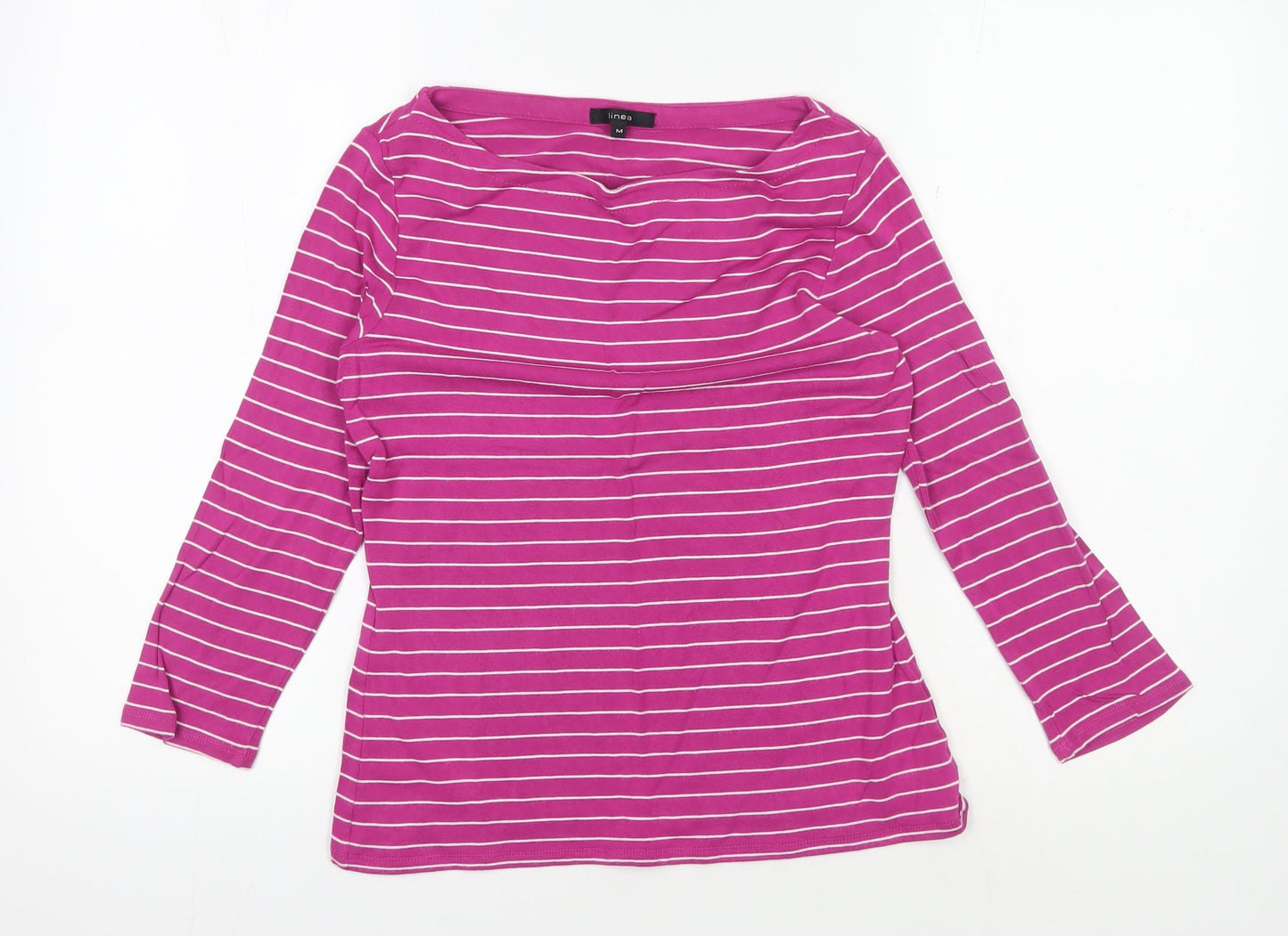 Womens UK Size M Linea Pink Basic T-Shirt