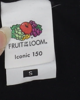 Mens UK Size S Fruit of the Loom Black  T-Shirt