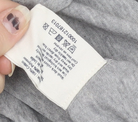 Jack Wills Women's Grey Lace Trim Blouse - Size 14