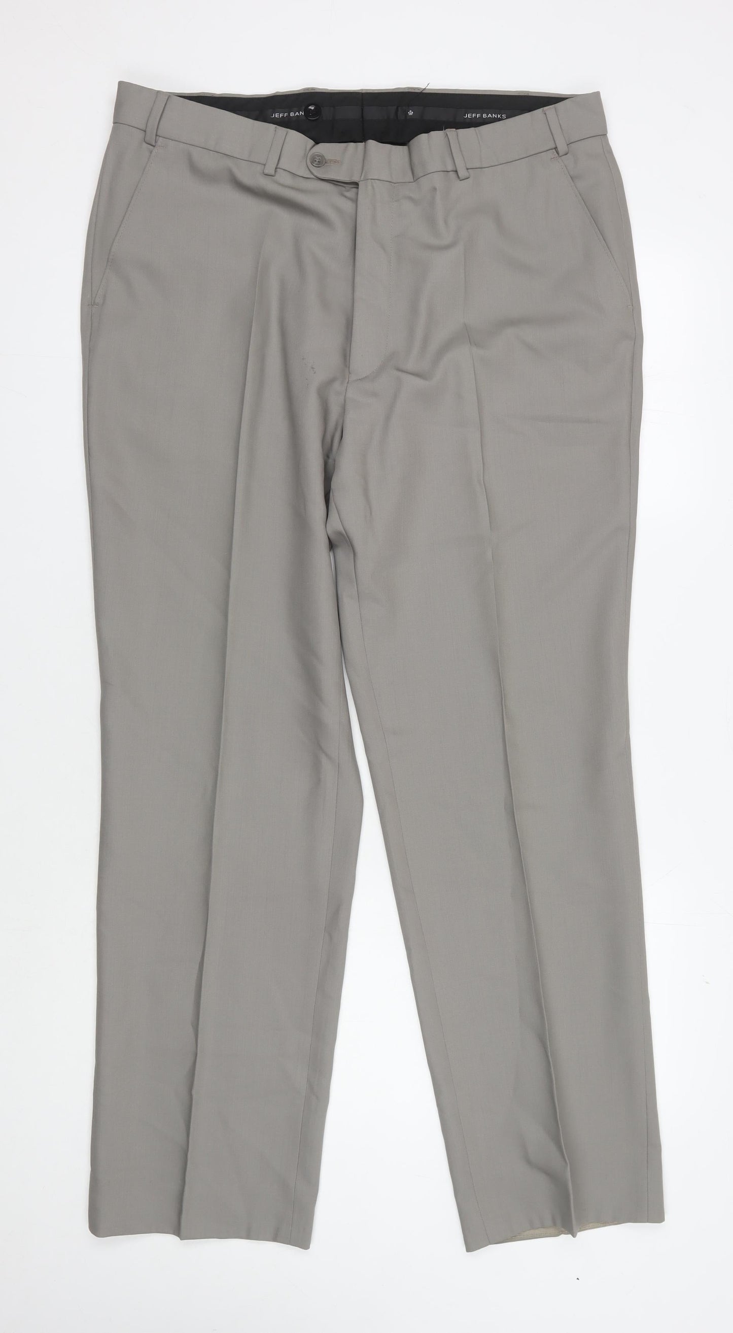 Jeff Banks Men's Grey Wool Dress Pants XL