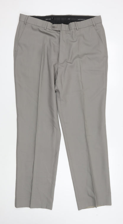 Jeff Banks Men's Grey Wool Dress Pants XL
