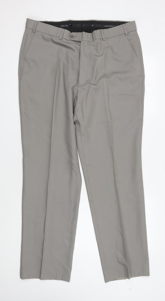 Jeff Banks Men's Grey Wool Dress Pants XL