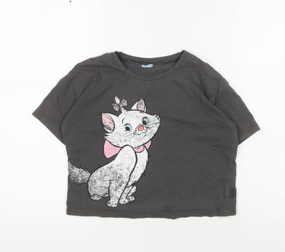 Disney at George Girls T-Shirt Black 9-10 Years Marie Aristocats