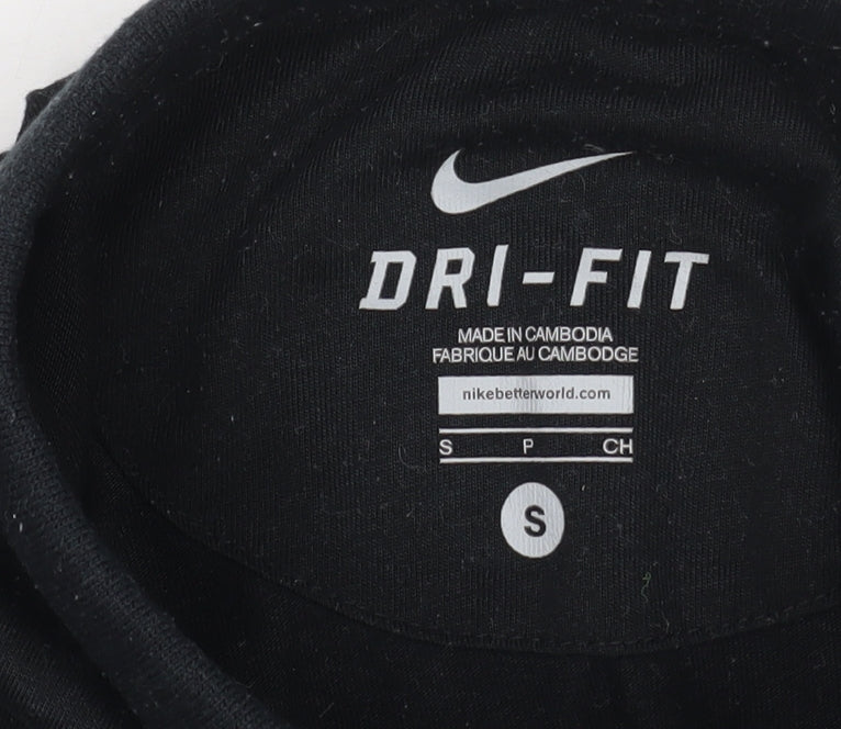 Nike Men's Black Striped Polo, Size S, Dri-Fit Style