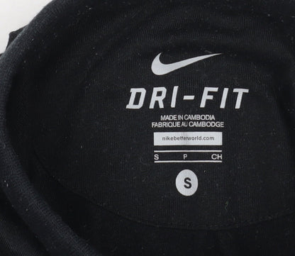 Nike Men's Black Striped Polo, Size S, Dri-Fit Style