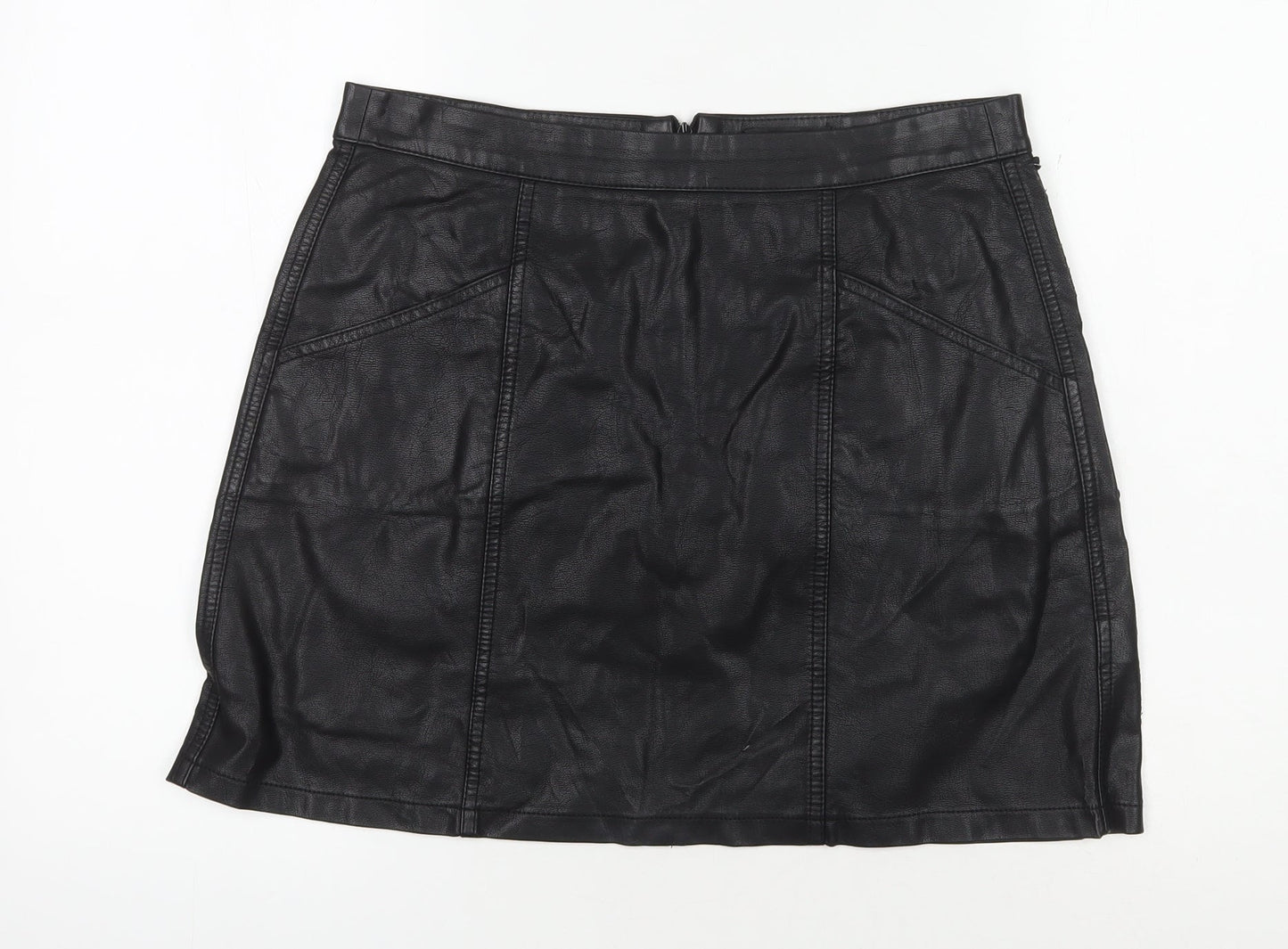 New Look Women's Black Knee Length Pencil Skirt Size 12