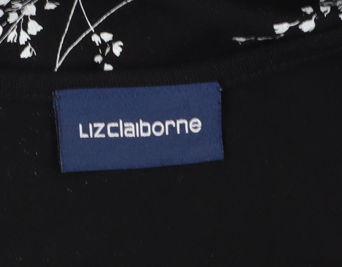 Liz Claiborne Women's Black Floral Midi Tank Dress M